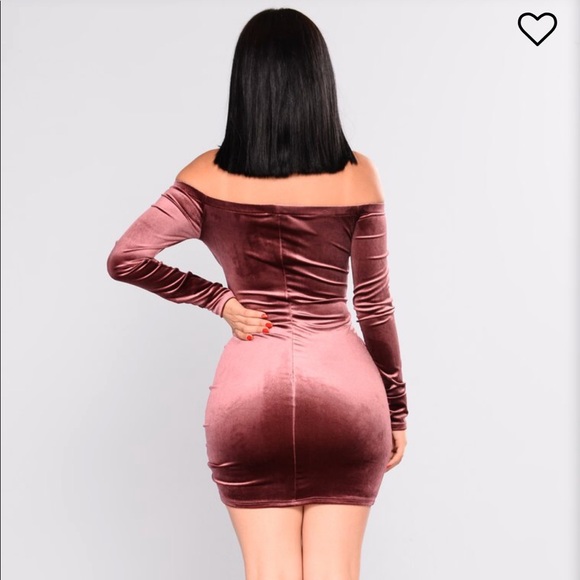 Fashion Nova Off the Shoulder Velvet Mini Dress XS - Picture 2 of 8